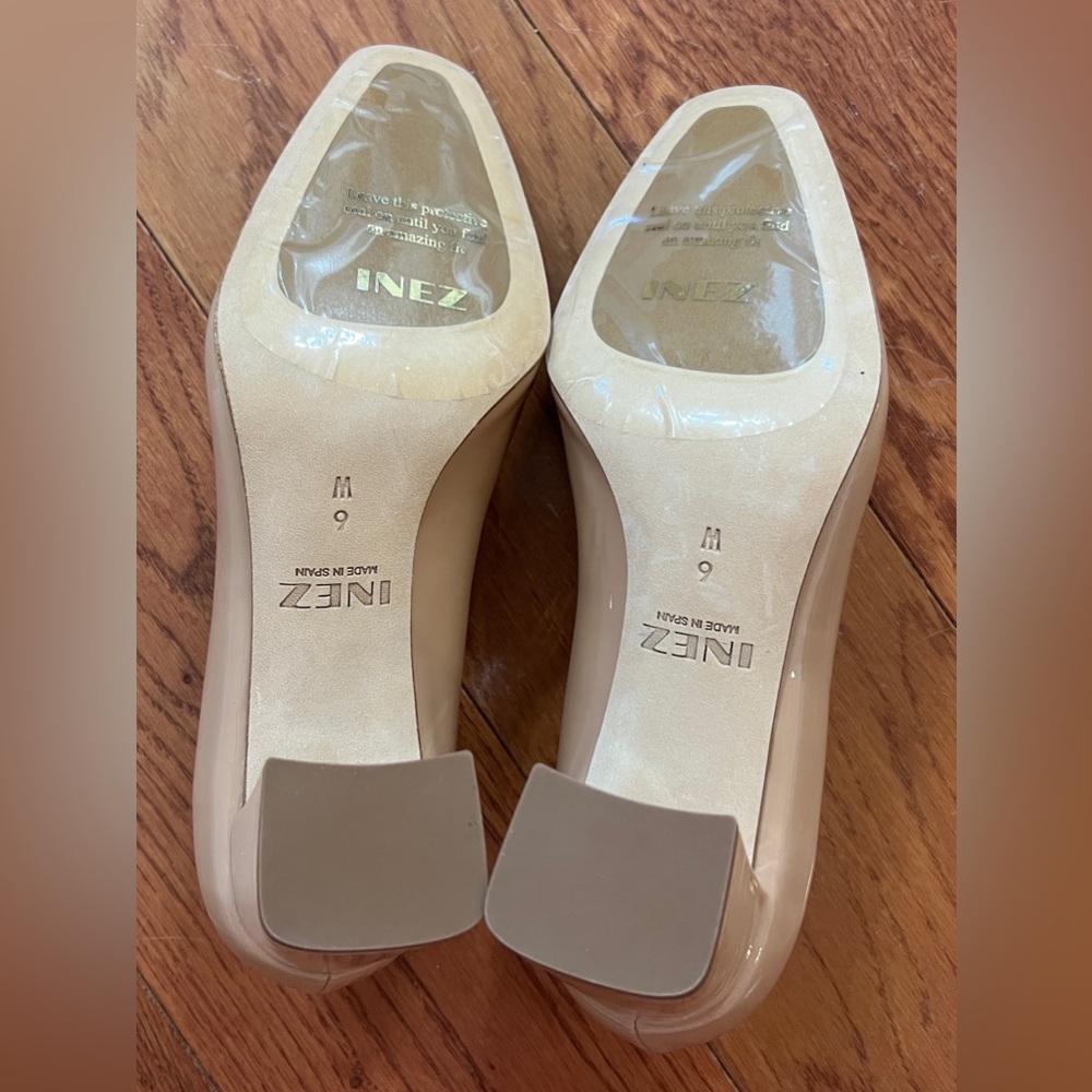 Inez Frida Tan Patent Block Heel Pumps NWOT NWOB - Picture 14 of 15